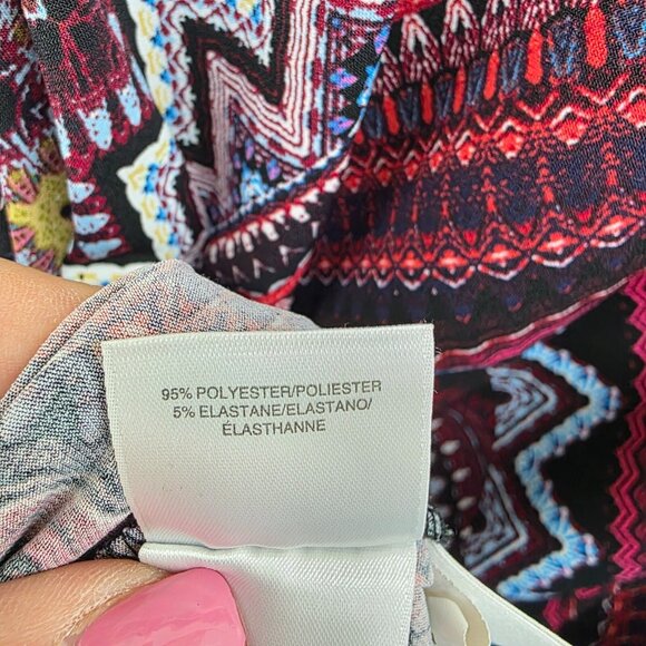 Jones Studio Sleeveless Aztec Swing Dress Womens Plus Size 2X Multicolor Chevron - Picture 8 of 11